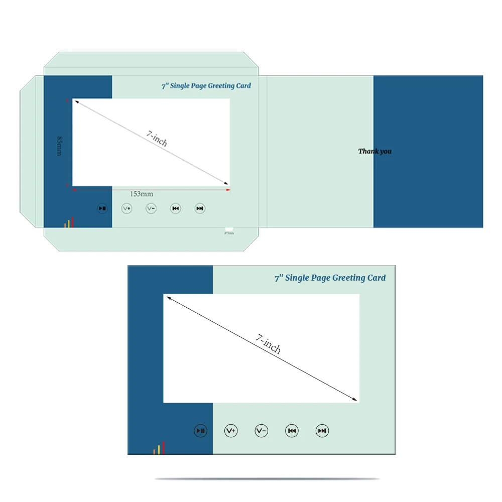 Customized Paper Card for Chinese Homemade Video Brochure 4.3 5 7 10 Inch Lcd Displays Video Card Invitation