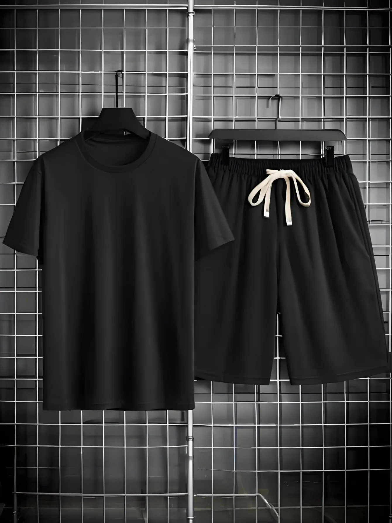 Men's Cute Avocado "You Complete Me" Print 2-Piece Outfit Oversized T-shirt and Drawstri aperçu 9