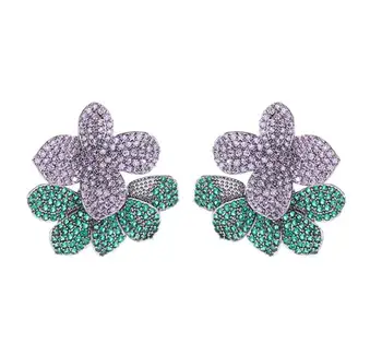 World best selling products fashion flower zircon indian earrings hanging earring handmade dangle