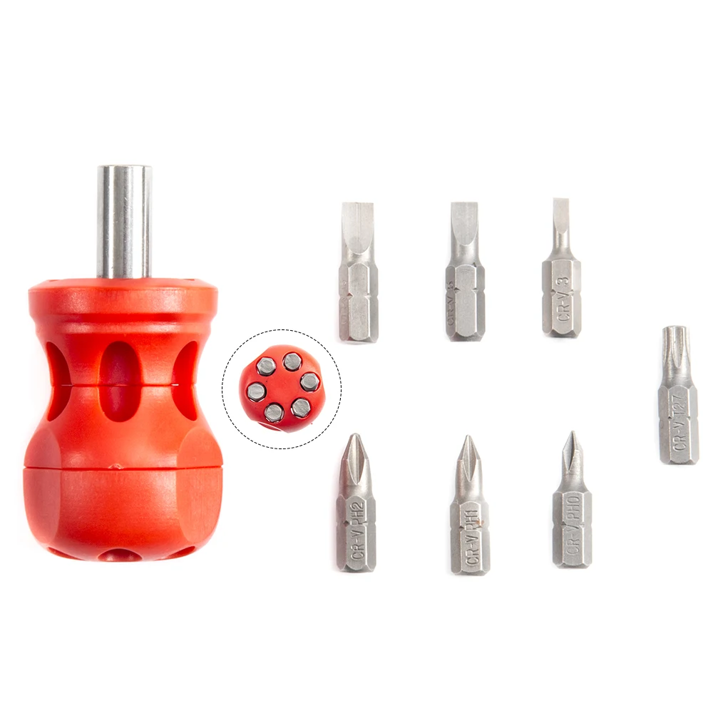 Mini Pocket Precision Screwdriver Set Tool Kit 7 in 1 Stubby Multi Bit Drivers