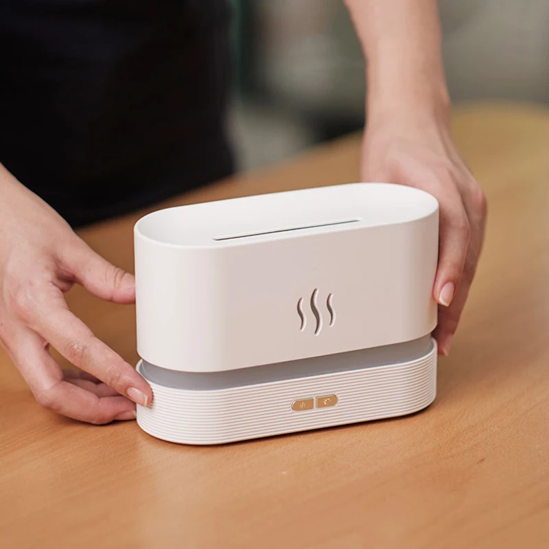 Flame Diffuser Humidifier Support Essential Oils Fire Flame Effect LED Light Ultrasonic USB Air Humidifier Fire Aroma Diffuser