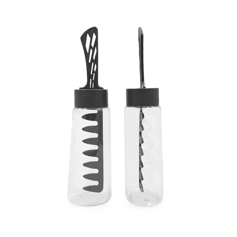 Factory Direct Sales 300ml PET Hair Essential Oil Comb Bottle Plastic Bottle With Comb