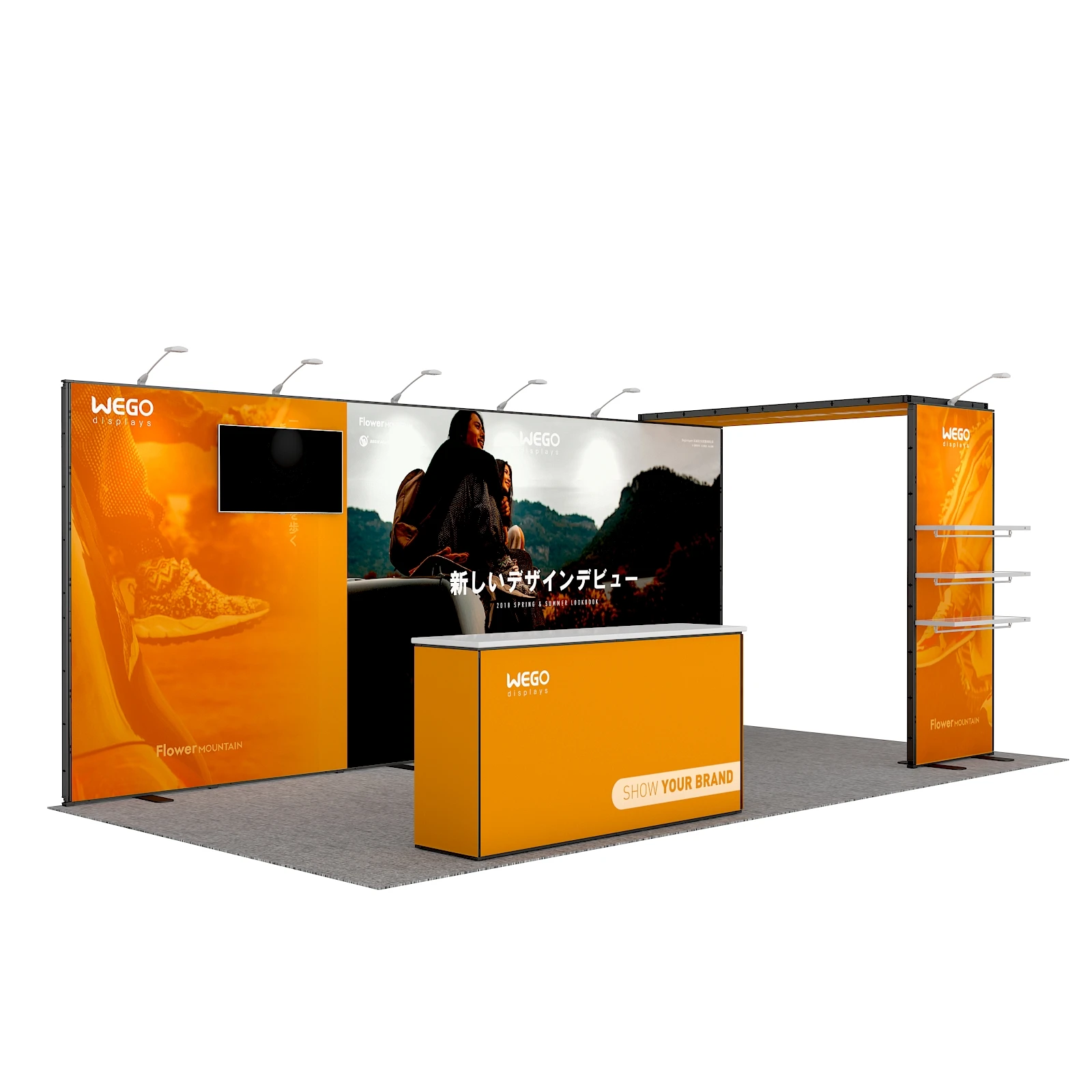 10x20 Modular Exhibition Booth With Single Bridge Trade Show Booth ...