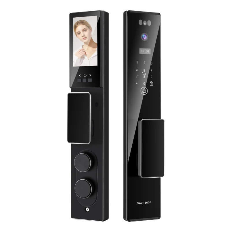 CNC Process Tuya Wifi 3D Face ID Cerradurai Digital Doorlock Serrure Video Intercom Password Card Fingerprint Smart Door Lock