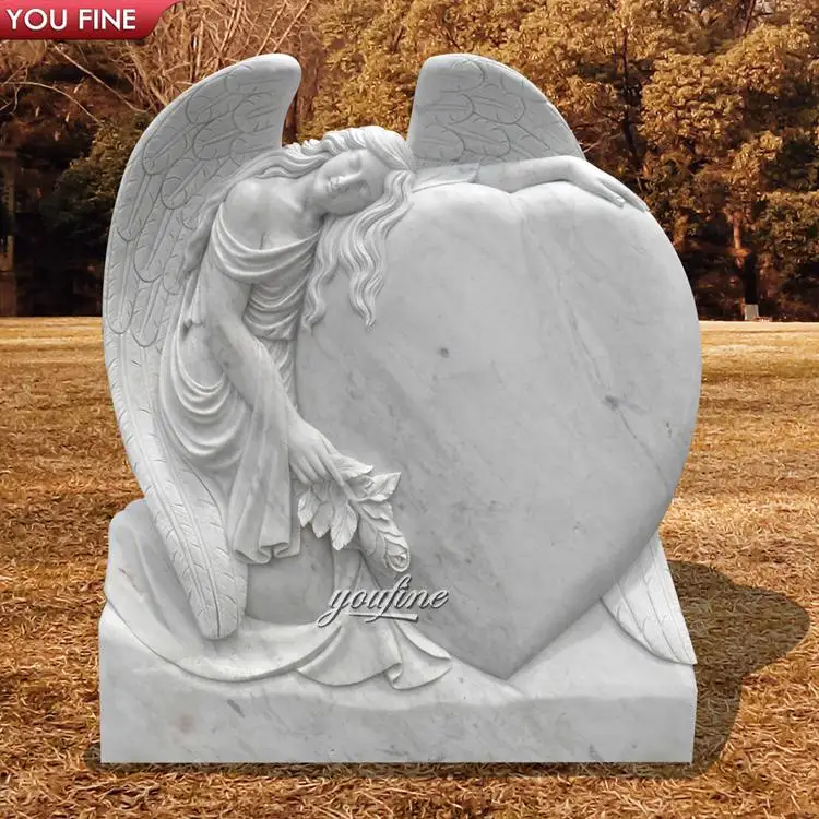 Custom Luxury Cemetery Tombstones And Monuments Headstones With Cherub