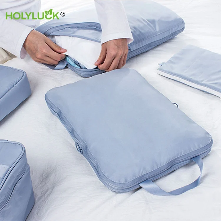 2 Packs Compression Packing Cubes Set For Travel Essentials Waterproof