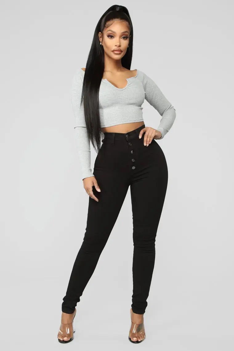 Jean Skinny Taille Haute Délavé - Taille 36 - Vintage - Très Bon état
