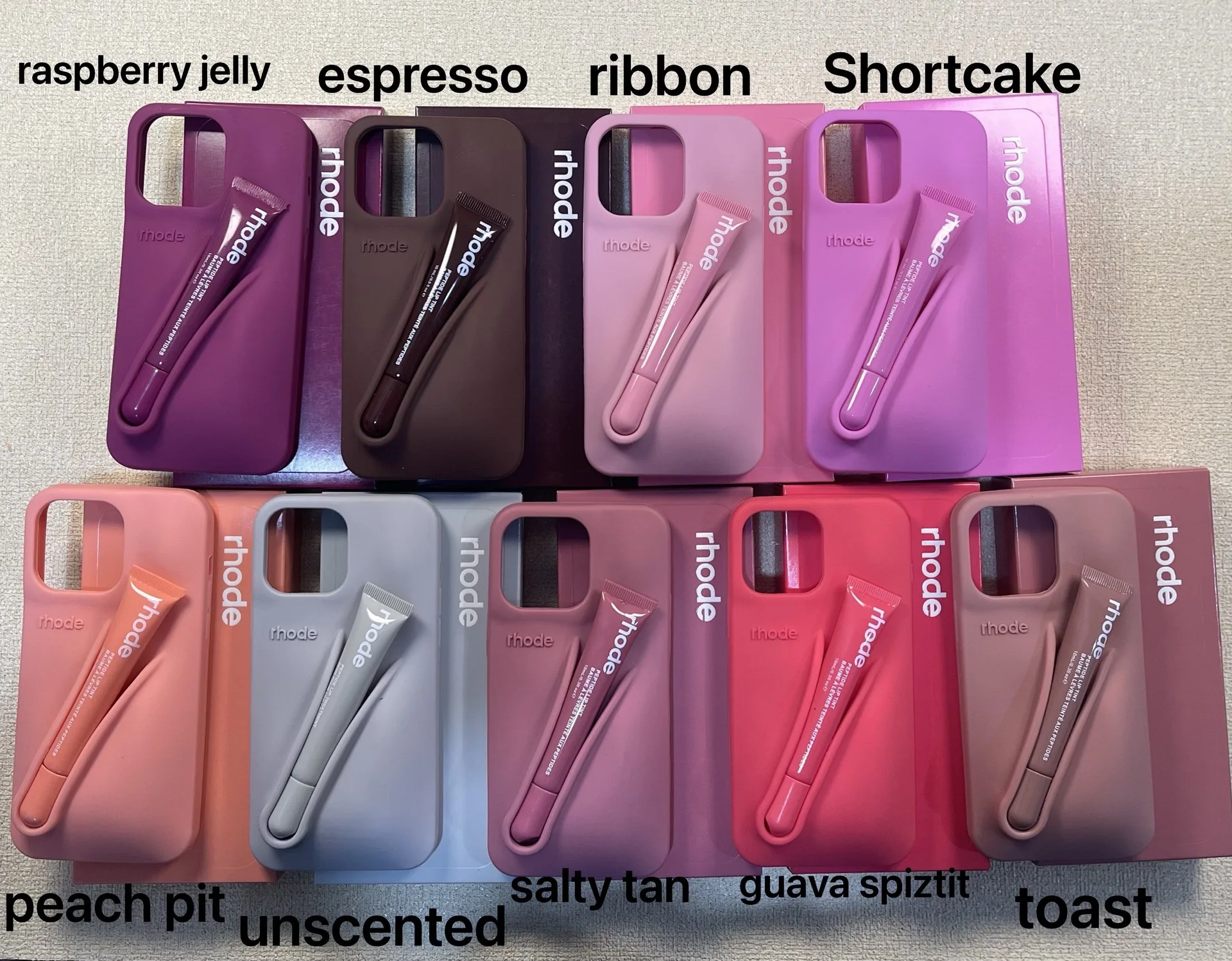 BAILI Factory OEM Logo Package Box Rhode Lip Balm Gloss Tint Blush Peptide Coque Carcasa Silicone Phone Case for Iphone 15 Pro