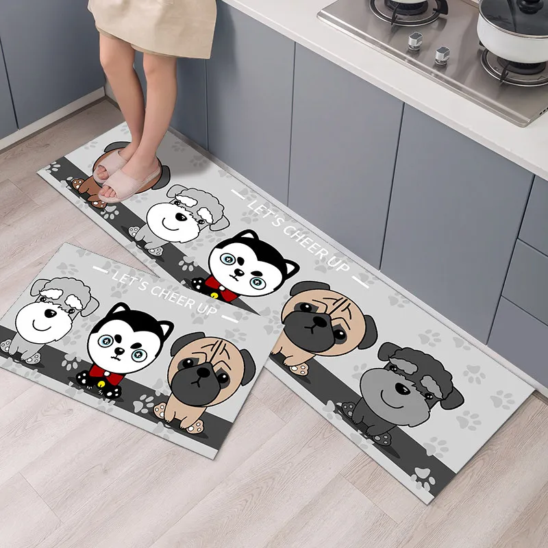 OEM Customised Cartoon Thermal transfer waterproof rug Environmental Anti-fatigue Kitchen Floor Mat Non Slip Kitchen Mat