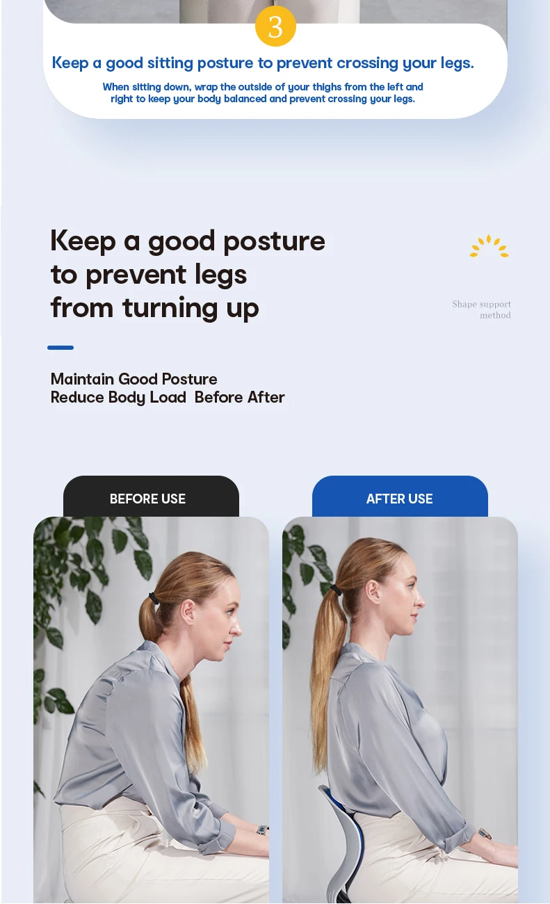 Office Orthopedic Posture Cushion Chair Office Backrest Seat Cushion Memory Foam Lumbar Support