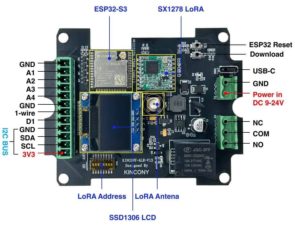 KinCony Official Store Esp32 Lora Esp32 Sx1278 Lorawan Gateway for ...