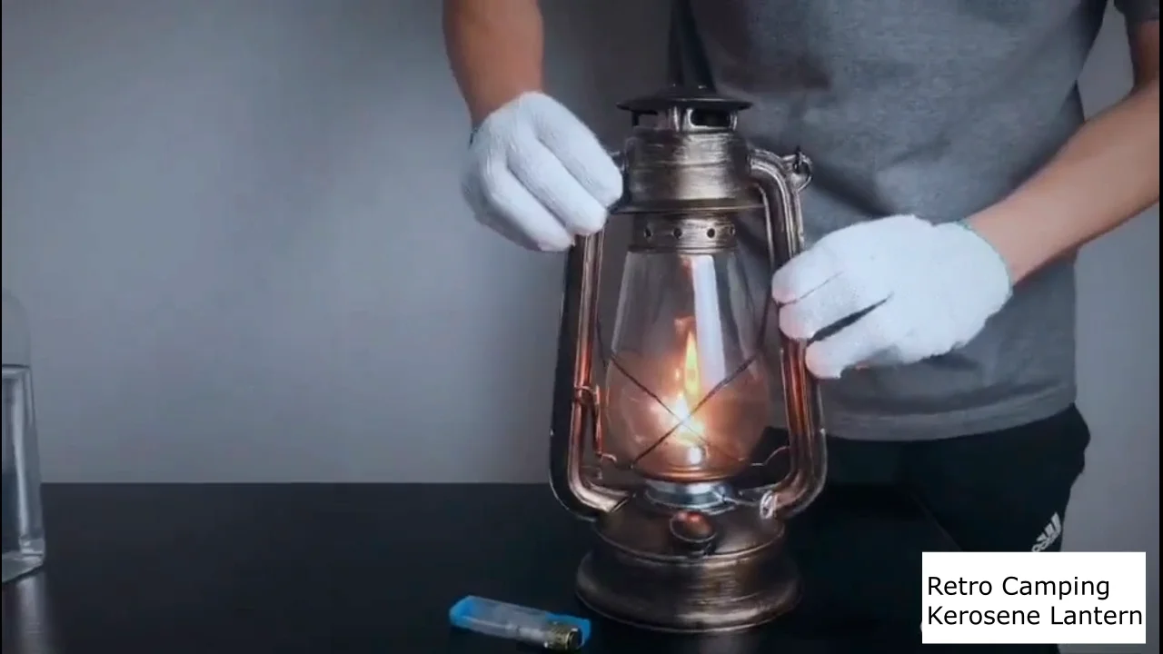 Retro Camping Kerosene Lantern 25/31cm Large 220ml Large Capacity