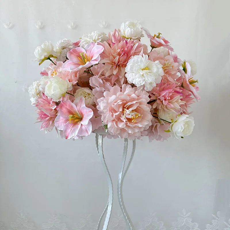 product hot sale large pink artificial flower ball high quantity customizable for wedding centerpiece party guide decorations-53