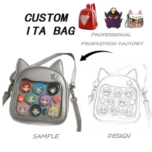Custom Ita Bag Manufacturer Vegan Leather Women Crossbody ITA Bags Uniform Shoulder Purse With Window