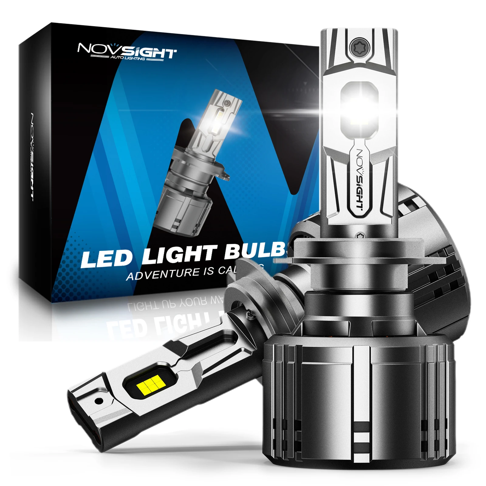 NOVSIGHT H11 LED Headlight Bulbs, 50000LM 240W 6500K Cool White, Super Bright Plug-N-Play Hi/Lo Beam, IP68 Waterproof, Pack Of 2