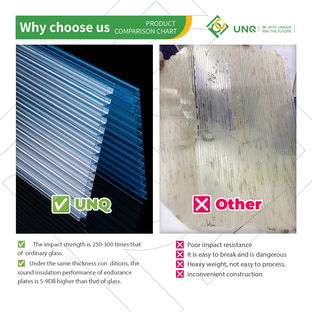 Poly Carbonate Roof Frosted Crystal Polycarbonate Sheet Twin Wall Polycarbonate Hollow Sheet
