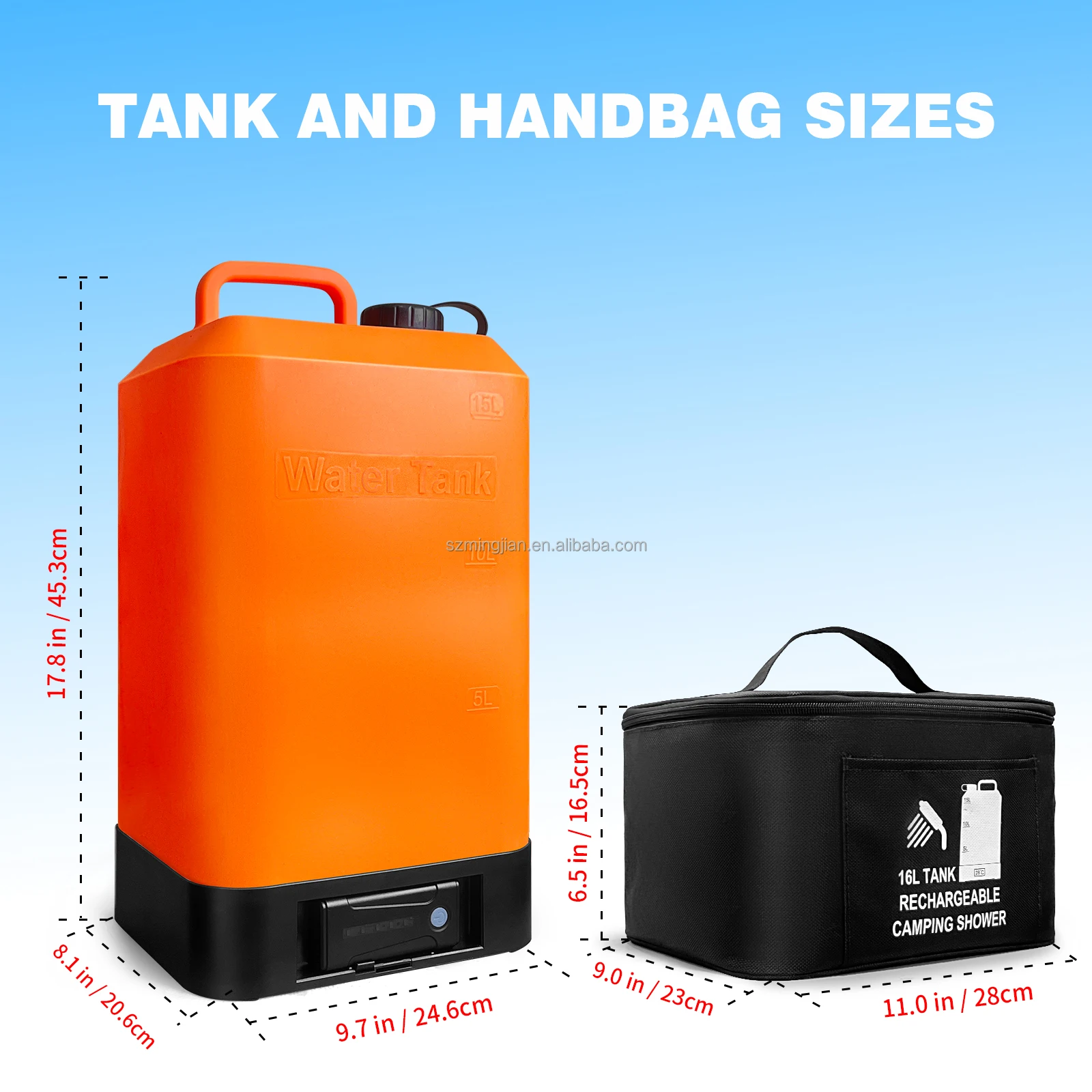 2024 New 5 Gallon Silicone Tank Outdoors Camping Pressure Shower