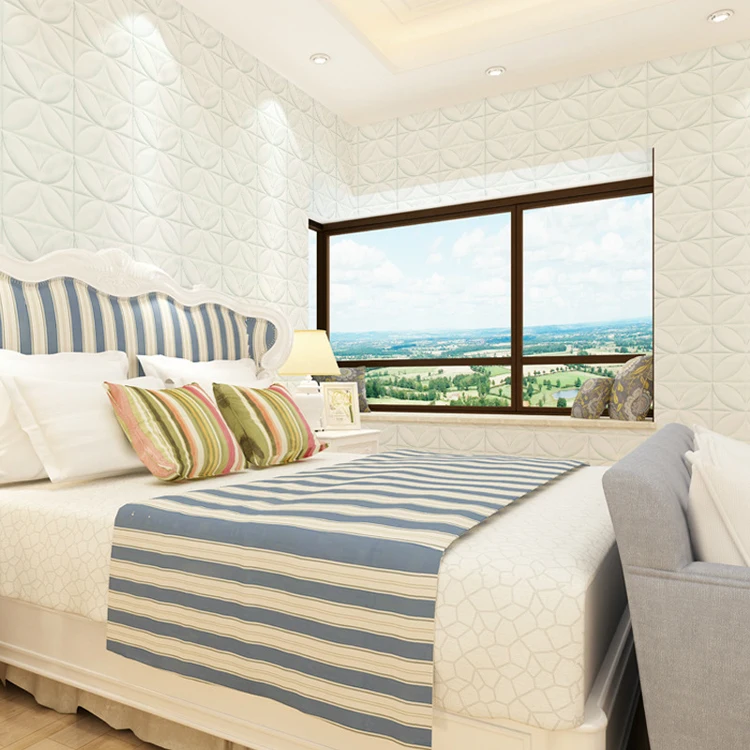 High Quality 3d Foam Decorative Wall Panel Self Adhesive 4d Room Wallpaper