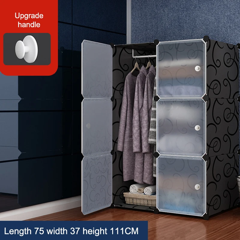 Large Space and Large Capacity Plastic Shoe Clothes Foldable Cube Wardrobe Closet Simple Diy Assemble Wardrobe