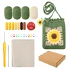 Green sunflower grandmas crochet kit