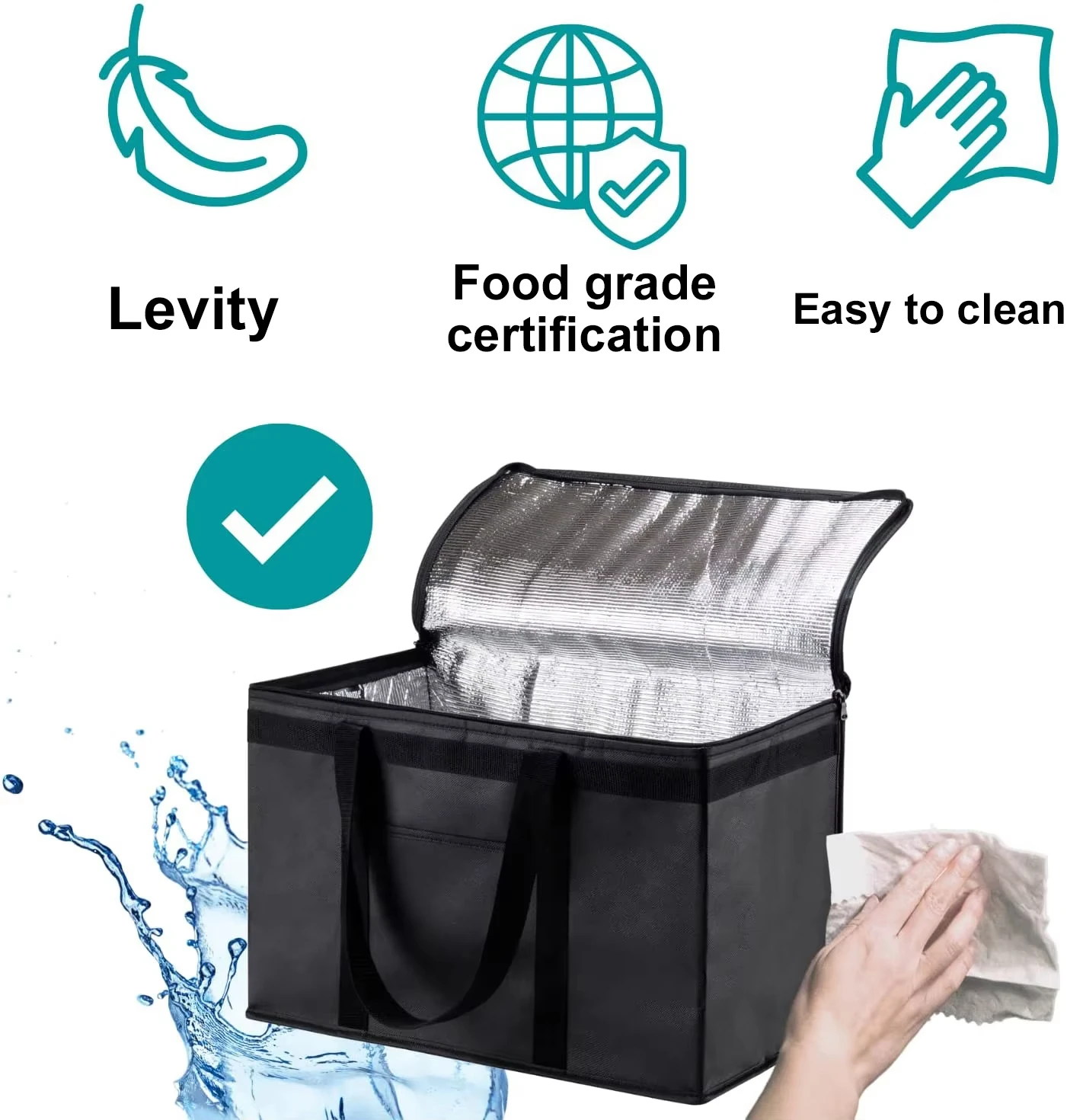 Wholesale Luxury Reusable Travel Beach Lunch Bag Folding Insulated Non-woven Fabric Cooler Bag Dot Pattern factory