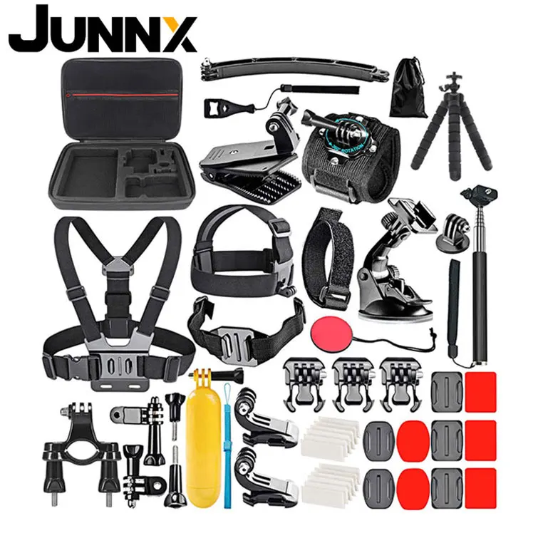 Набор аксессуаров для экшн-и спортивной камеры JUNNX 50 в 1, Go Pro Аксессуары для Gopro 10, 9, 8, 7, 6, 5, Hero 4, 3, 2, DJI, Xiaomiyi