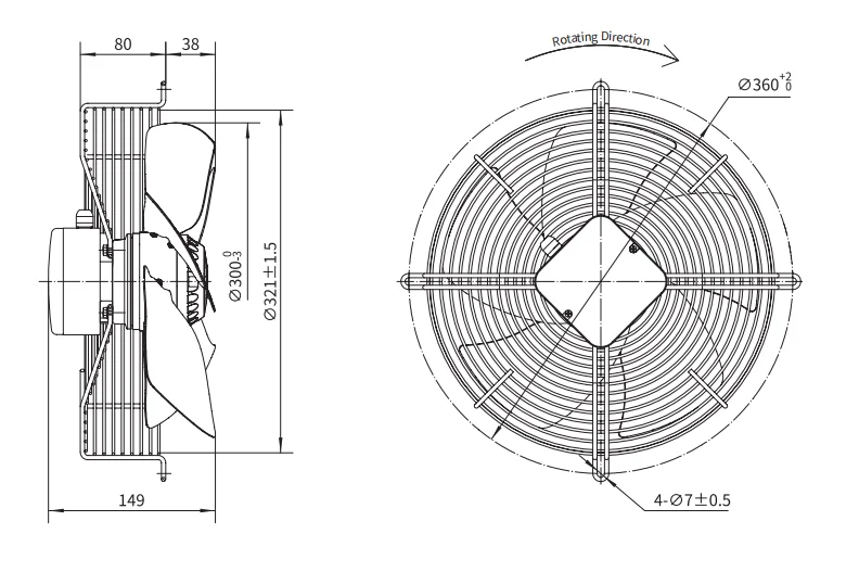 Axial Flow Fan, Wall, 120 V, 1800 - detail 14