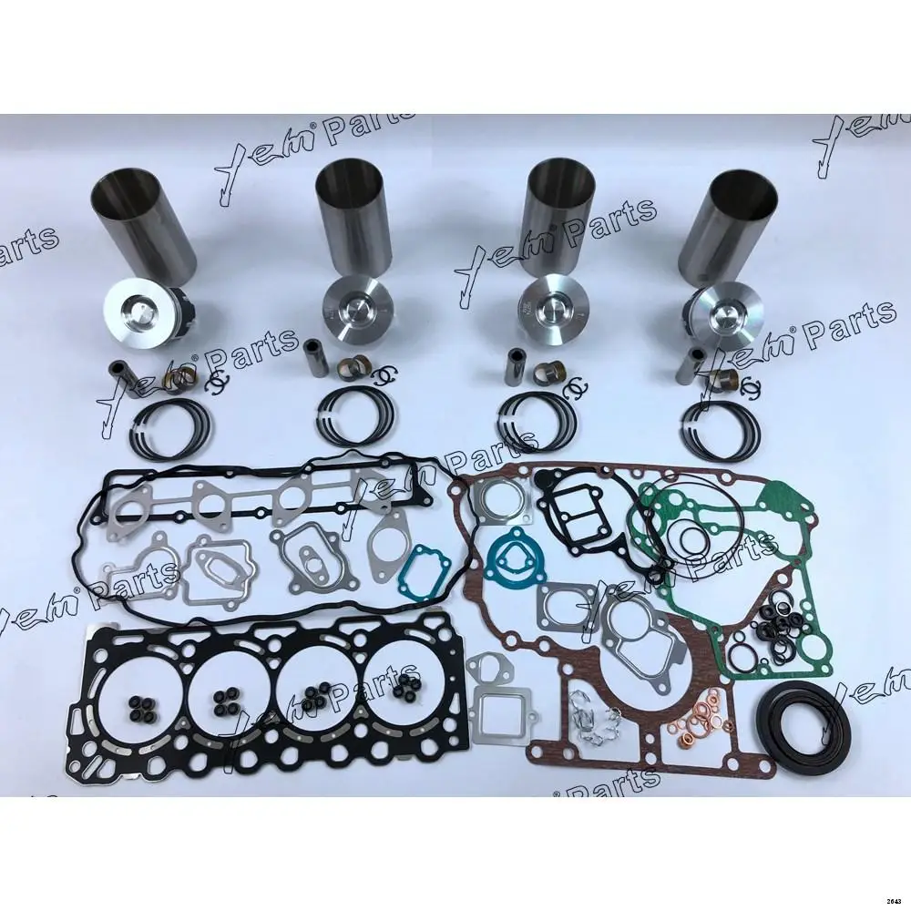 Engine Rebuilding Kit With Cylinder Gasket Kit Fit for Kubota V3307 Forklift Excavator Skid Steer Aftermarket Parts