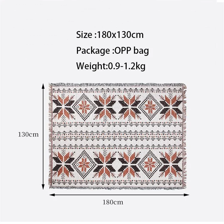 Large Cotton Bohemian style decor shawl cover blanket, Camping picnic blanket floor mat manufacture