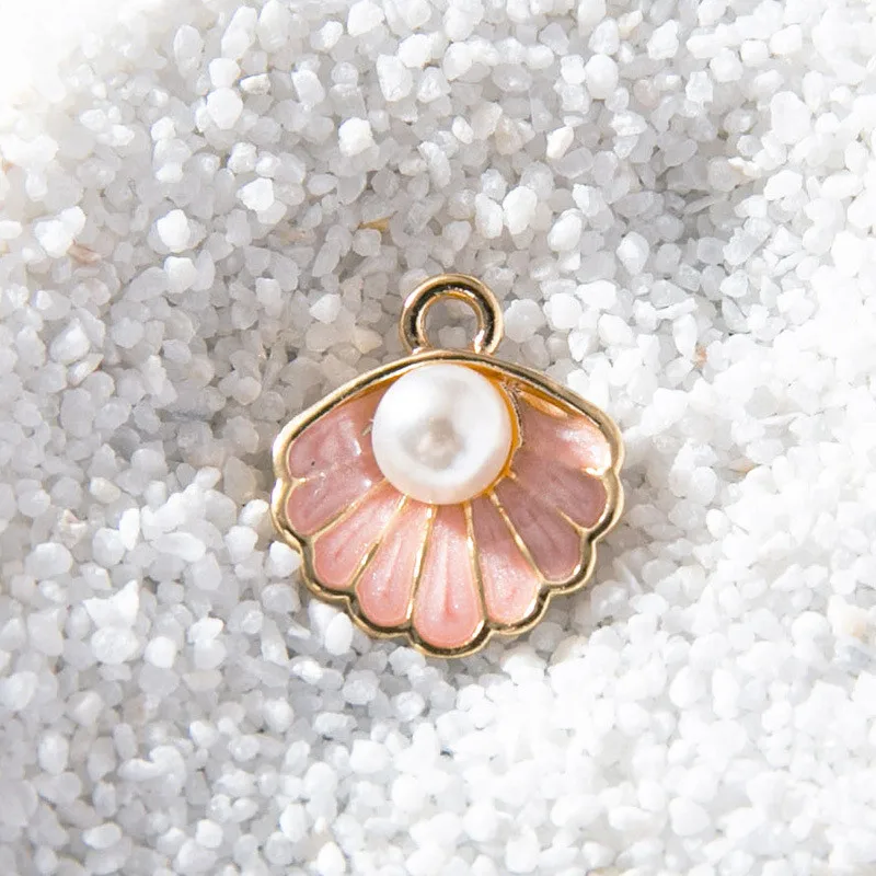 Wholesale enamel clam shell pendants, DIY plastic