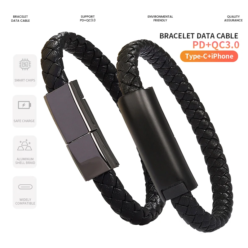 Dzzkoye USB Type C Cable Bracelet for Men Samsung S8 India | Ubuy