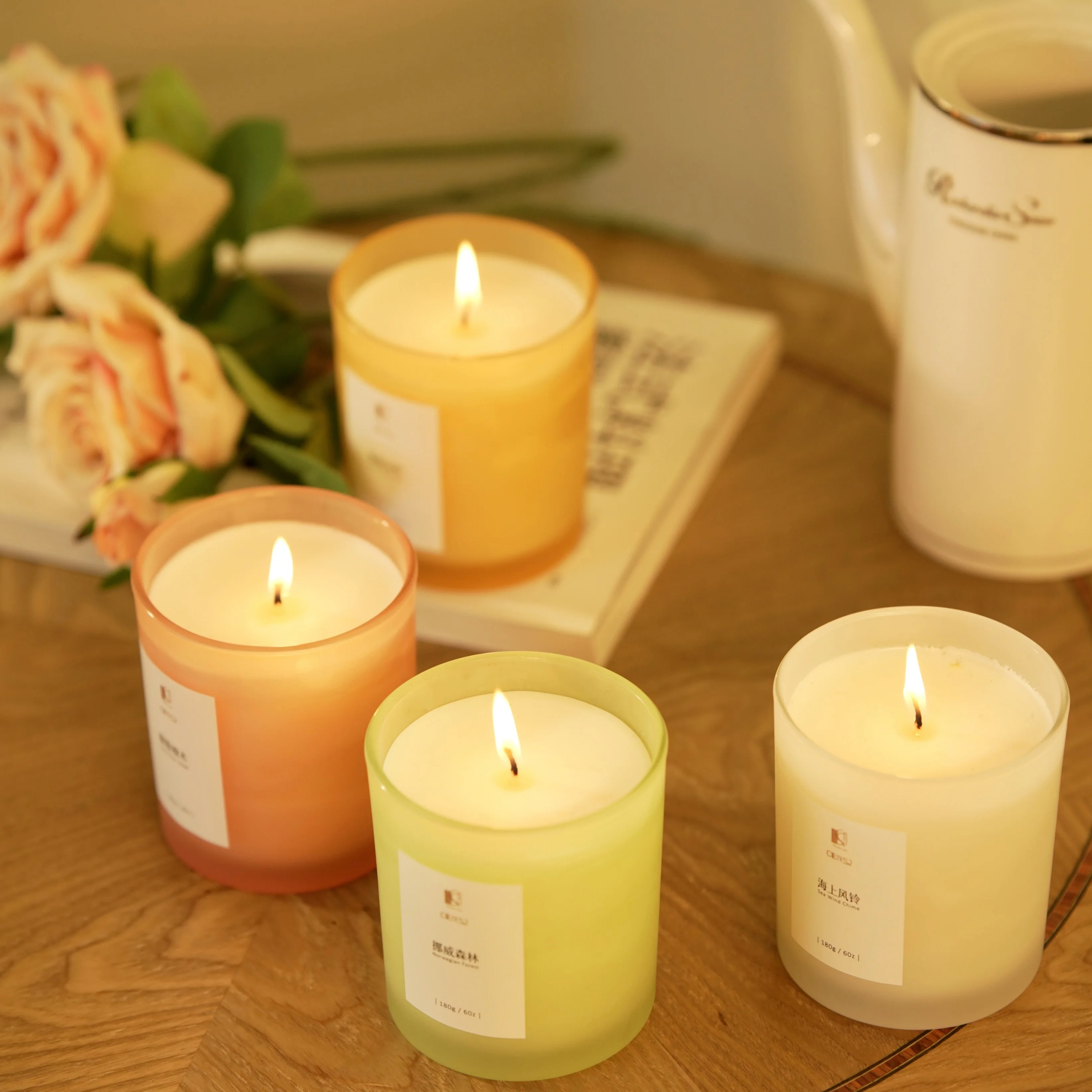 Wholesale Oem 10oz Custom Label Frosted Green White Red Empty Container