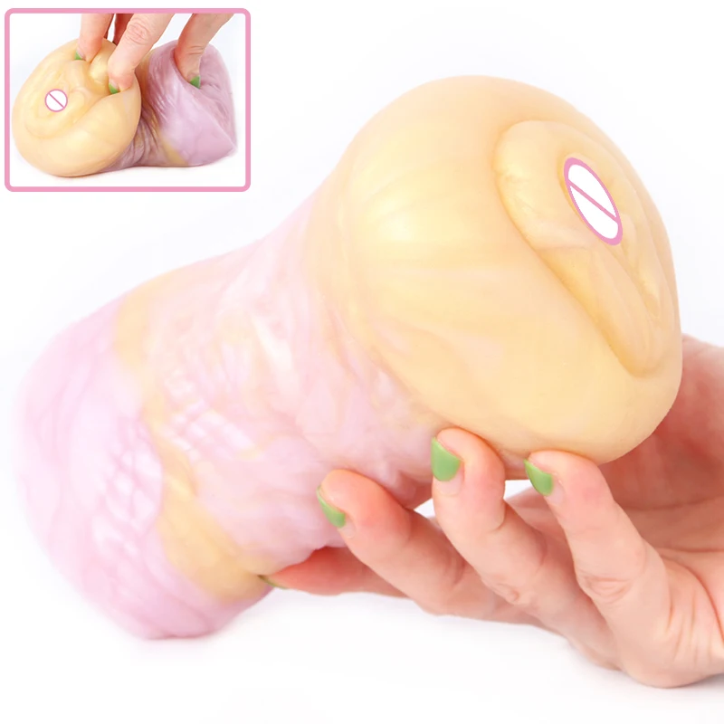 GEEBA New Stimulate Horned Sheep Shape Masturbation Toys Male Simulation Silicone Animal Aircraft Cup Penis Massage Sex Device
