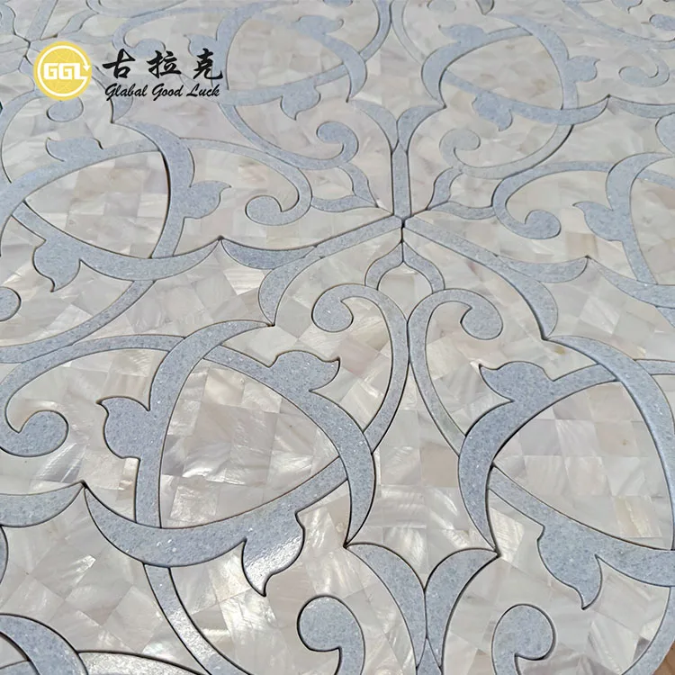 Century White Marble Mix Shell Mosaic Tile Wall Floor Kitchen Backsplash Tile Mosaic for Bathrooms factory