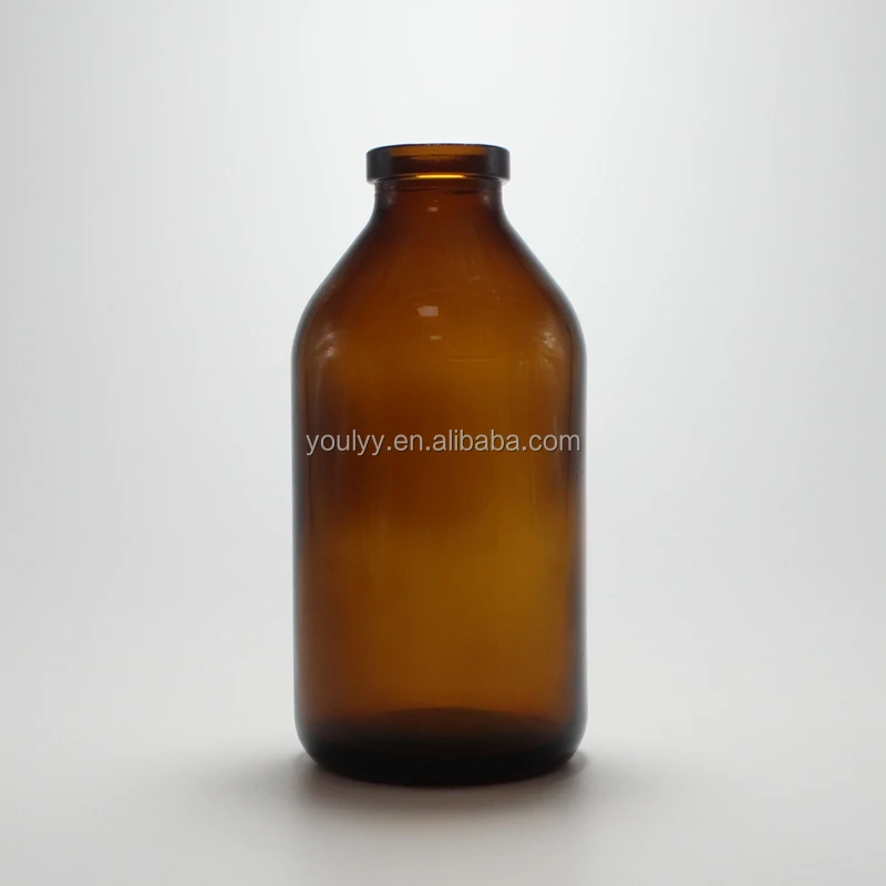 250ml Clear and Amber Injection Molded Glass Bottle 32mm Neck
