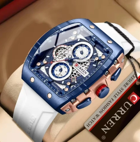 CURREN 8314 nuovo orologio al quarzo da uomo moda multifunzione cronografo orologio cinturino in pelle calendario semplici orologi sportivi per uomo  1511