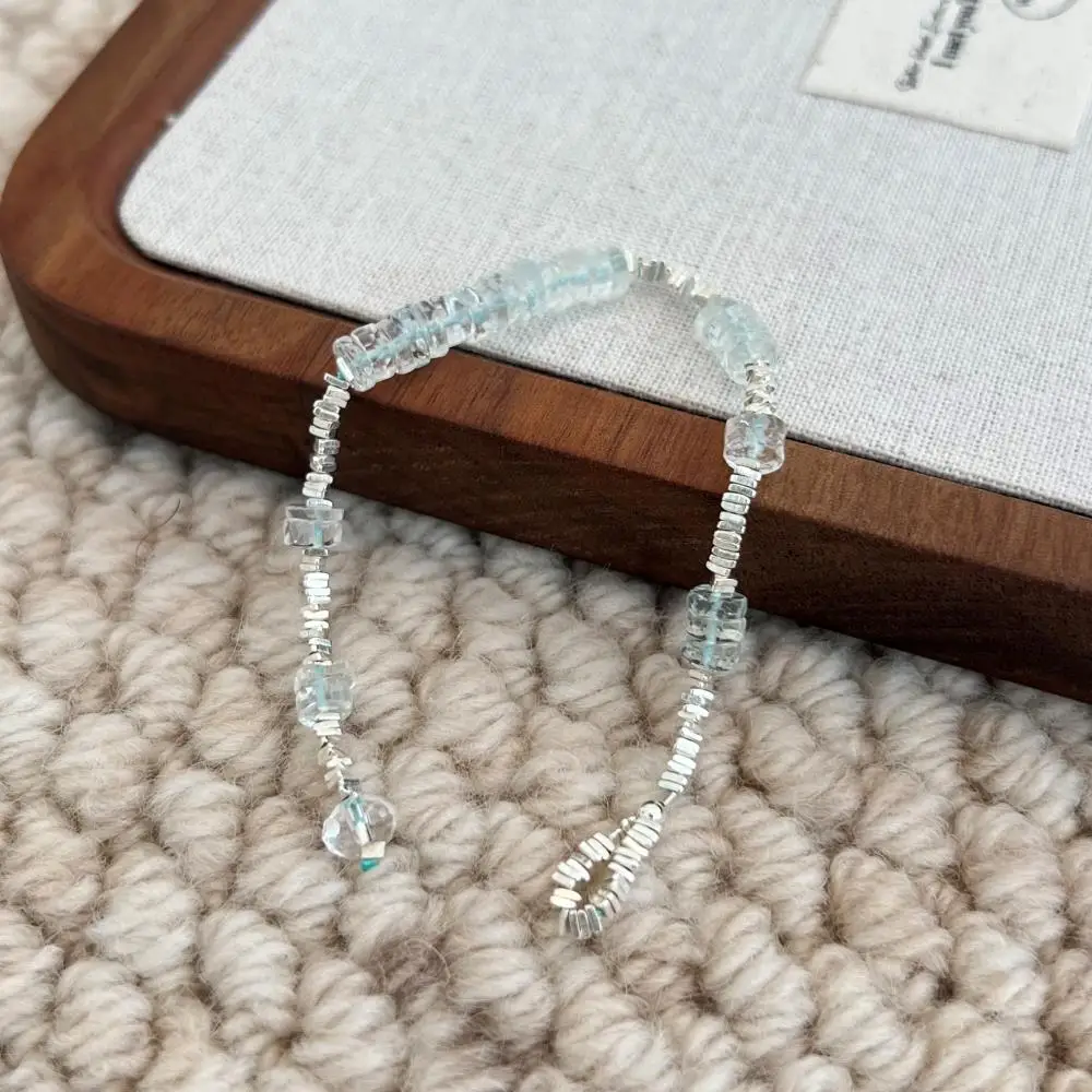 KAKODIY Summer Casual 925 Sterling Silver Jewelry Transparent Natural Topaz Bead Chain Bracelet detail 2