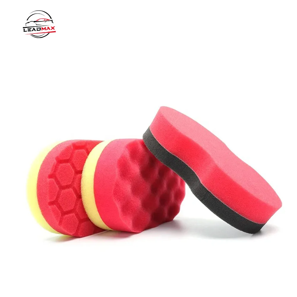 Высококачественный мягкий хлопковый аппликатор двухсторонняя Полировочная пена для автомобиля воском серая черная Чистящая губка мытья с ручным