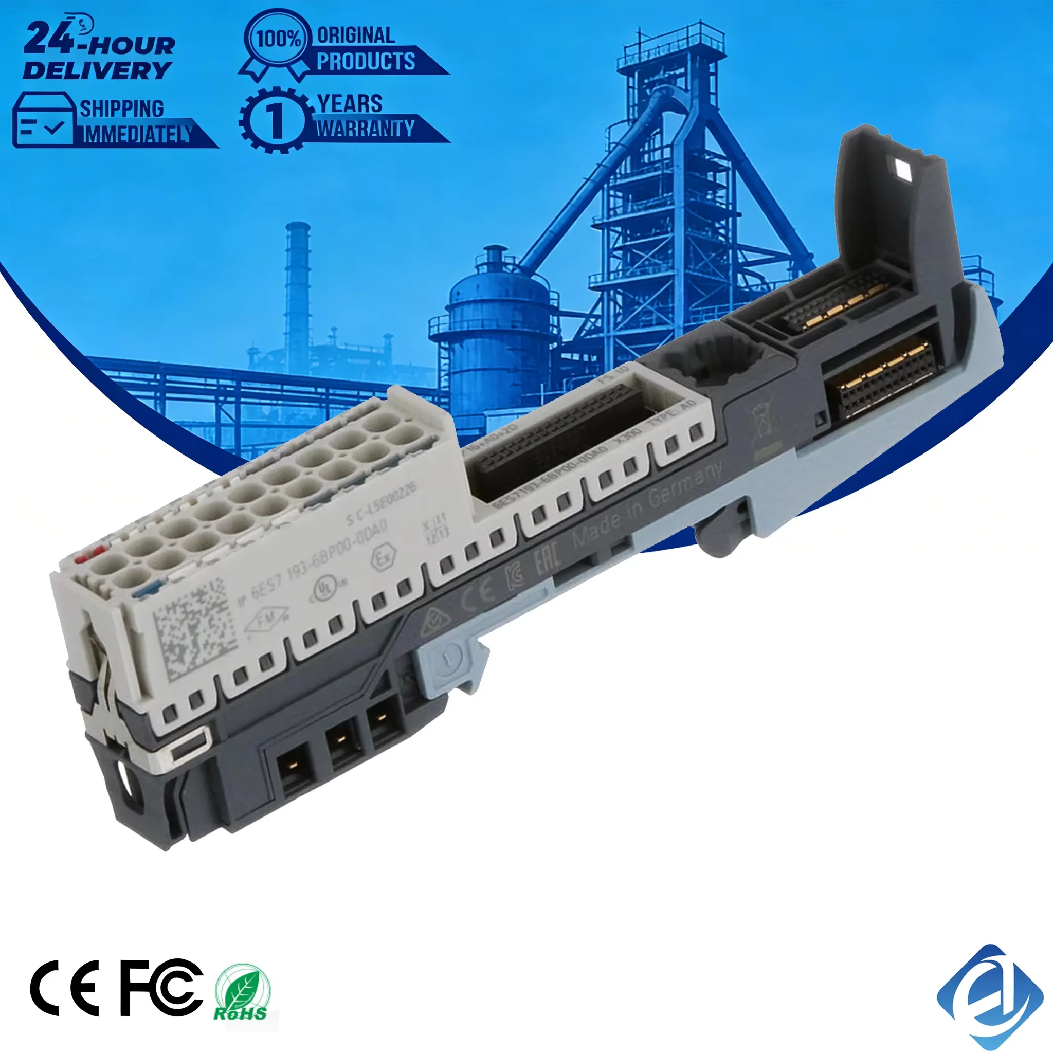 New Original 6ES7193-6BP00-0DA0 6ES7 193-6BP00-0DA0 EPR Compliant CE Certified SIMATIC ET200SP PLC Baseunit PLC Programming