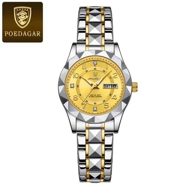 POEDAGAR Luxury Women's Watches Waterproof Luminous Date Week Ladies Watch for Female Qu aperçu 7