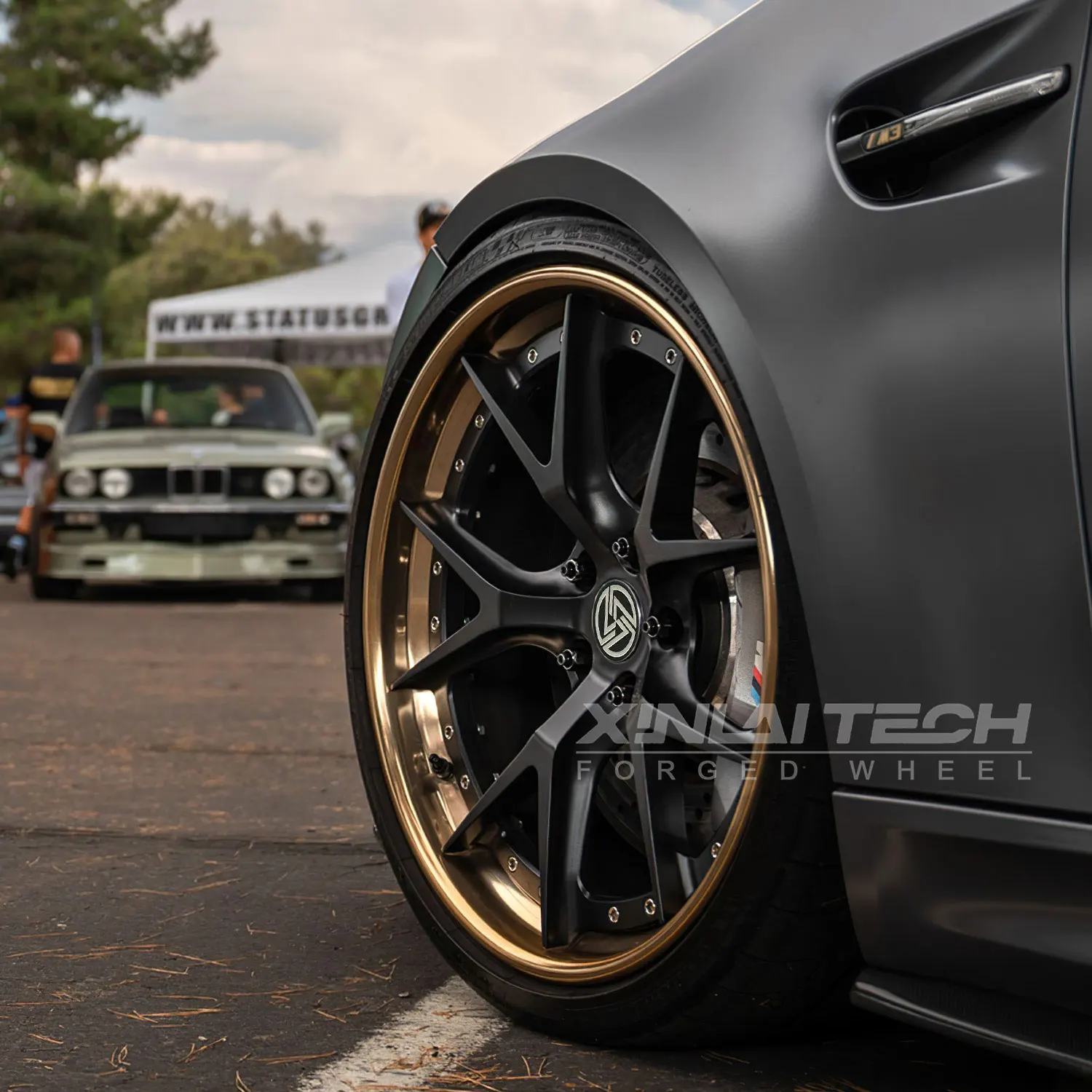 XL 2 Piece Bronze Finished Rim Deep Lip Deep Dish Concave Forged Wheel 5x112 5x114.3 5x120 Custom Forged Wheels Car Alloy Rim - Image 1
