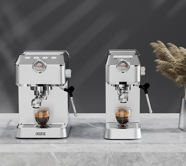 Homeused Espresso Coffee Maker Easy Control 20bars Pressure Gauge Stainless Steel Body Italian