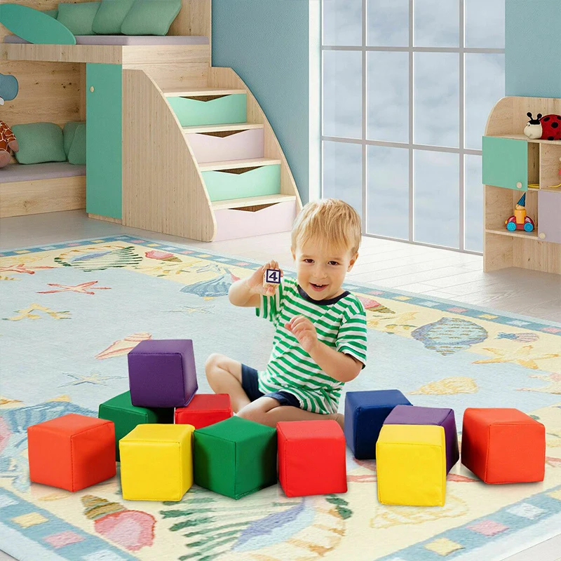 Environmentally Friendly and Pollution-free High-density Educational Building Soft Blocks Foam Baby Soft Toys 12 PU Unisex 1 Set