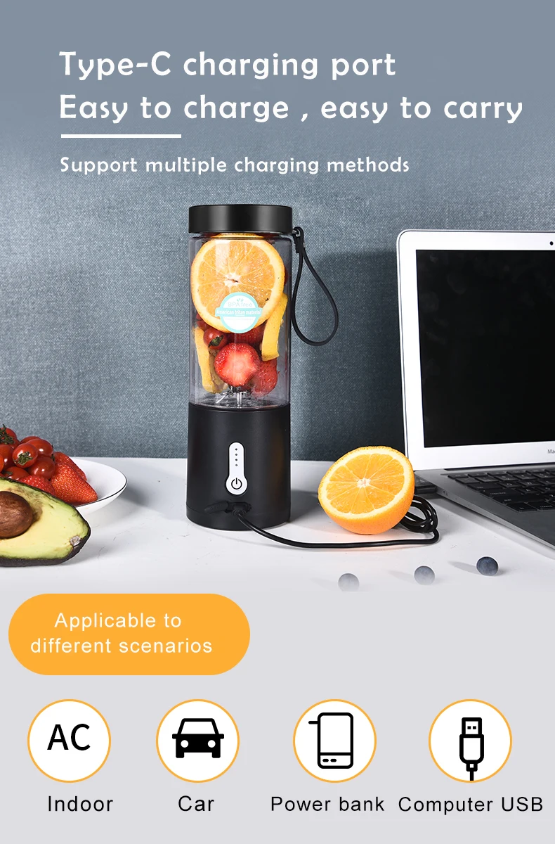 Portable Electric Juicer Blender Usb Rechargeable Smoothie Mixer_voghion.com