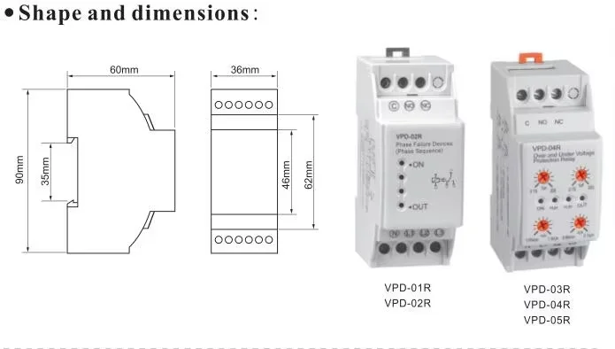 RP-02R 3 Phases Power Failure Alarm System  Relay Sequence Control Relays Phase Monitoring Relay