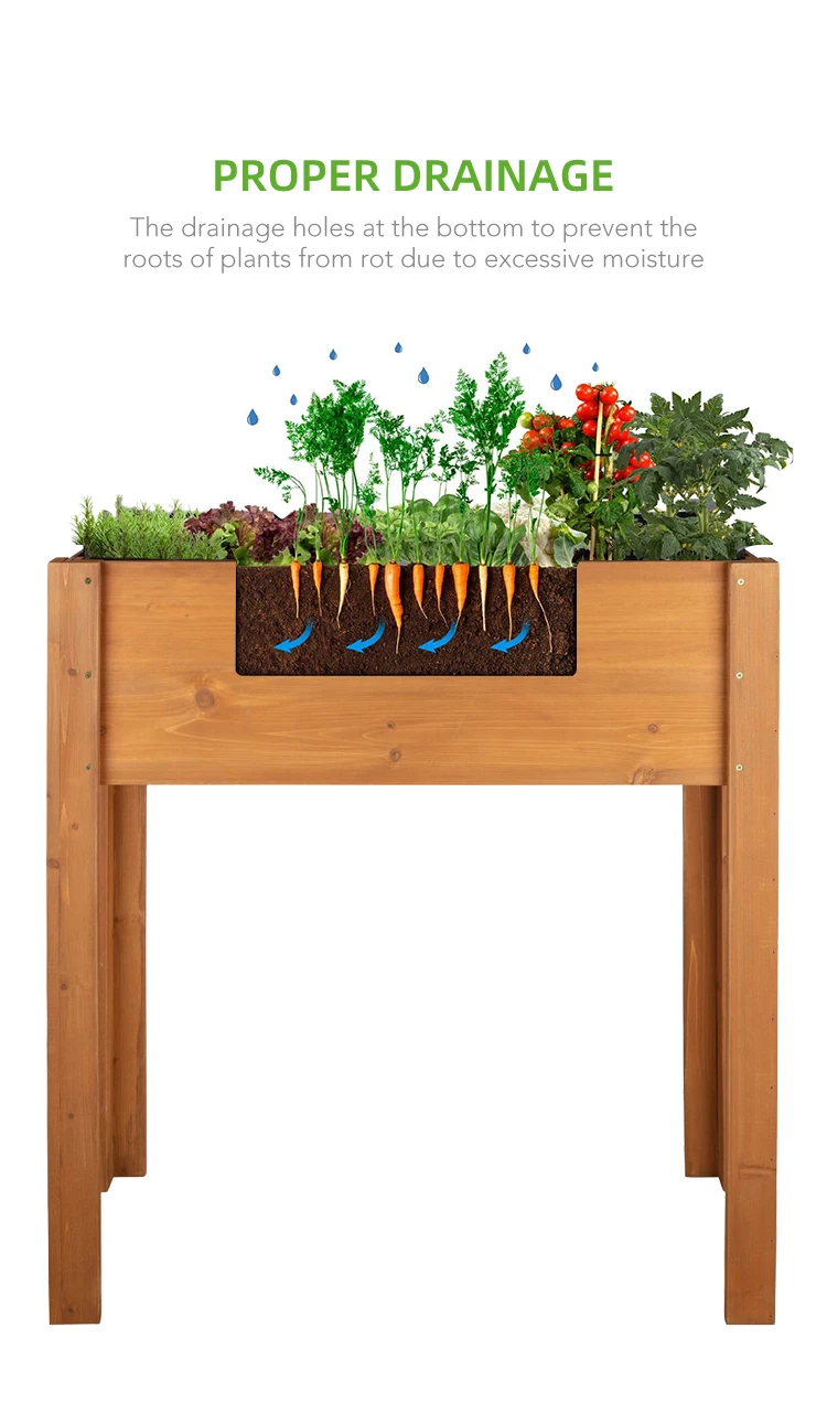 Planter Boxes Large Outdoor Wooden Elevated Planter Box With Legs Buy