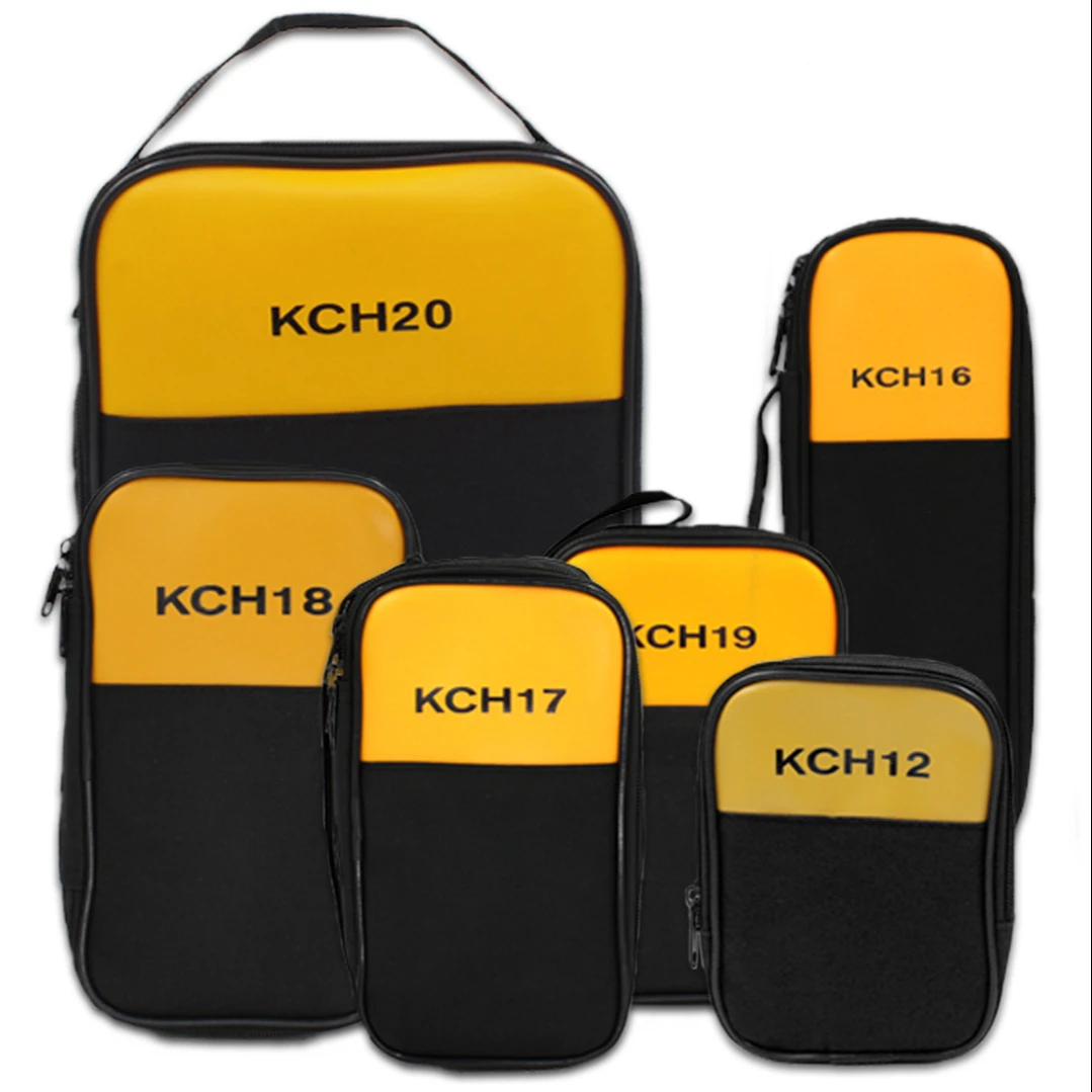KCH16 PU Clamp Multimeter Storage Bag Black & Yellow Clamp Meter Bag 