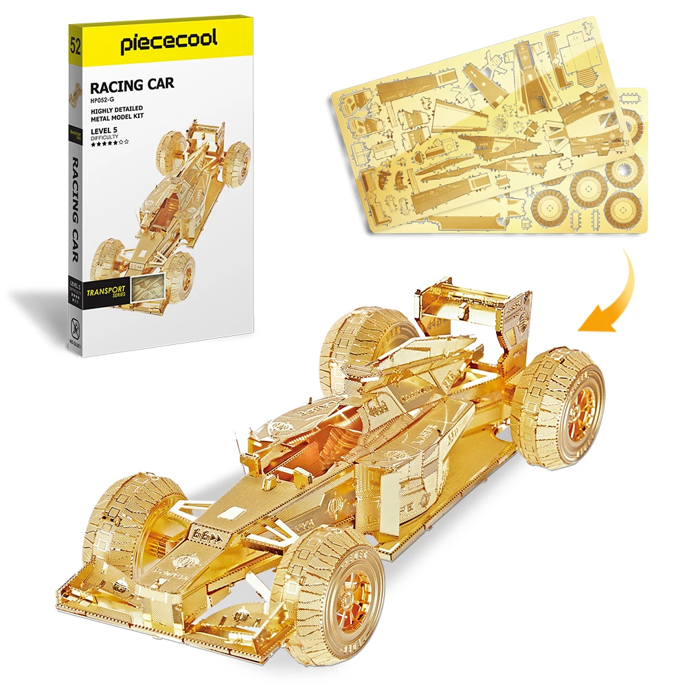 Piececool Racing Car Assembly Toyright Brain Education Toys Advanced F1 Car 3D Metal Puzzle for Adults