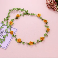 Лидер продаж, свадебный головной убор невесты в богемном стиле, цветочная гирлянда с цветами