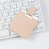 Raíz de loto rosa - espejo 60*60mm, funda de cuero 68*65mm